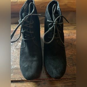 Clarks Suede lace up wedges